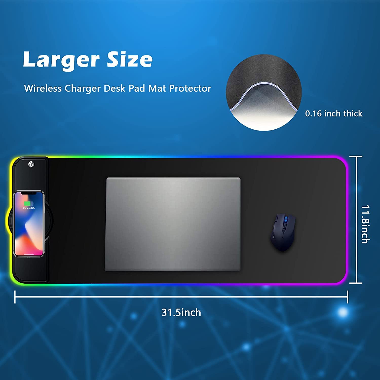 Mouse Pad - RGB with Built-in Wireless Charger