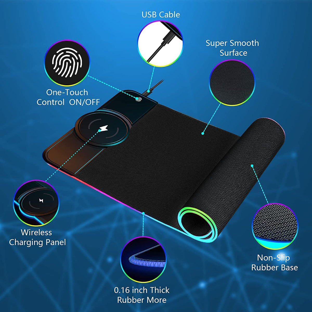 Mouse Pad - RGB with Built-in Wireless Charger