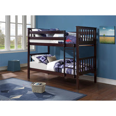 Twin/Twin Bunk Bed - Espresso Wood Frame