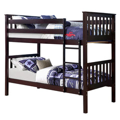 Twin/Twin Bunk Bed - Espresso Wood Frame
