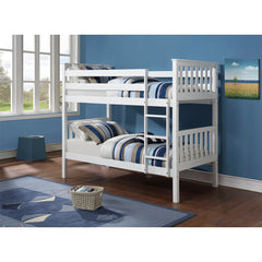 Twin/Twin Bunk Bed - White Wood Frame
