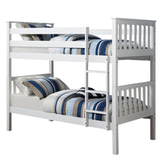 Twin/Twin Bunk Bed - White Wood Frame