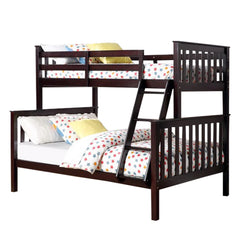 Single/Double Bunk Bed - Espresso Wood Frame