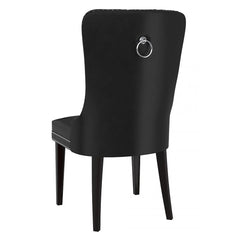 Set of 2 chairs / 40"H / Black Faux Leather