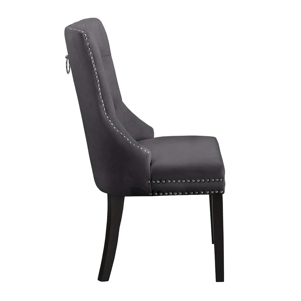 Serena - Chaise de Salle à Manger - Velour Gris