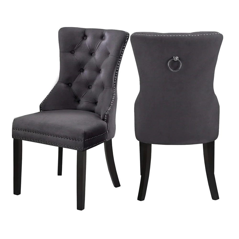 Serena - Chaise de Salle à Manger - Velour Gris