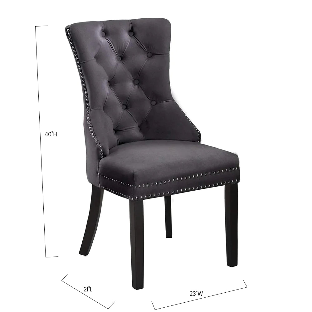 Serena - Chaise de Salle à Manger - Velour Gris