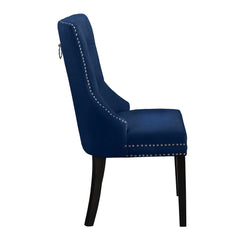 Set of 2 chairs / 40"H / Navy Blue Velvet