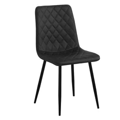 Set of 2 chairs / 35"H / Black Faux Leather / Black