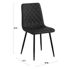 Set of 2 chairs / 35"H / Black Faux Leather / Black