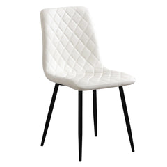 Set of 2 chairs / 35"H / Faux Leather White / Black