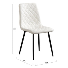 Chaise - 2pcs / 35"H / Simili-Cuir Blanc / Noir