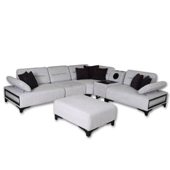 Sofa Modulaire Sectionnel - Comfy - Tissu Gris Pâle