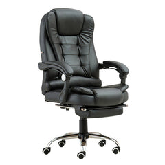 Chaise de bureau - Executive ergonomique en cuir à dossier haut - Noir