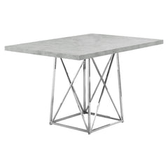 Table A Manger - 36"X 48" / Gris Cimente / Metal Chrome
