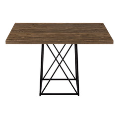 Table A Manger - 36"X 48" / Faux Bois Brun / Metal Noir