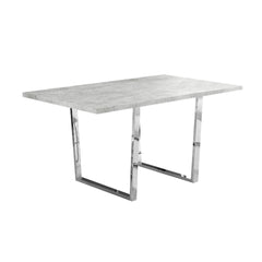 DINING TABLE - 36"X 60 / CEMENT GREY / CHROME METAL