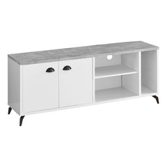 TV Stand - 60" - Grey Cement Top / White