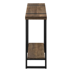 ACCENT TABLE - 48"L / HALL CONSOLE BROWN FAUX WOOD / BLACK METAL