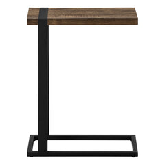 SIDE TABLE - BROWN FAUX WOOD / BLACK METAL