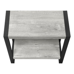 Side Table - Gray Faux Wood / Black Metal