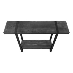 ACCENT TABLE - 48"L /  HALL CONSOLE BLACK FAUX WOOD / BLACK METAL