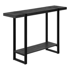 ACCENT TABLE - 48"L /  HALL CONSOLE BLACK FAUX WOOD / BLACK METAL