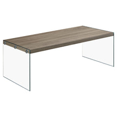 COFFEE TABLE - DARK TAUPE / TEMPERED GLASS