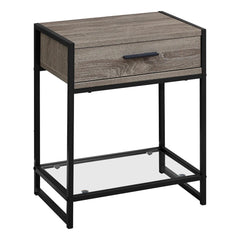 ACCENT TABLE - 22"H / BLACK / BLACK METAL / TEMPERED GLASS