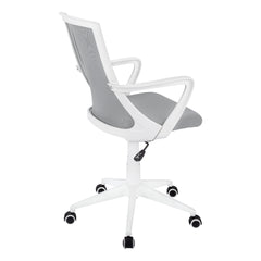 Chaise De Bureau - Blanc / Meche Gris / Multiple Position