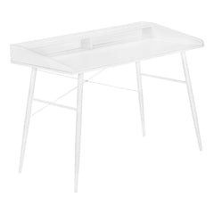 Computer desk - 48 in - Silver metal - White