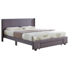 BED - FULL / WITH 1 STORAGE DRAWER GRAY FABRIC