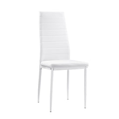 Set of 2 chairs / White Faux Leather / White