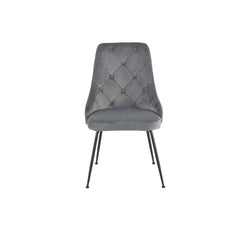 Set of 2 chairs / 35"H / Gray Velvet / Black