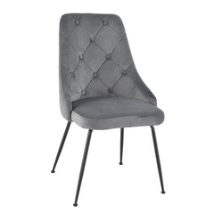 Set of 2 chairs / 35"H / Gray Velvet / Black