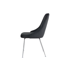 Set of 2 chairs / 35"H / Black Velvet / Chrome