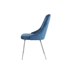 Set of 2 chairs / 35"H / Blue Velvet / Chrome