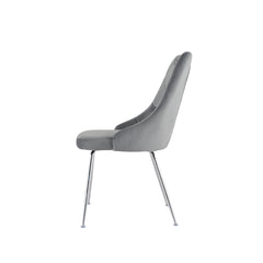 Set of 2 chairs / 35"H / Gray Velvet / Chrome