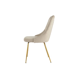 Set of 2 chairs / 35"H / Velvet Beige / Gold