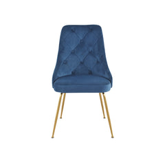 Chaise - 2pcs / 35"H / Velour Bleu / Or