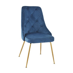 Set of 2 chairs / 35"H / Blue Velvet / Gold