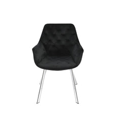 Set of 2 chairs / 33"H / Black Velvet / Chrome