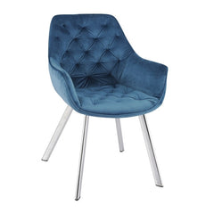 Set of 2 chairs / 33"H / Blue Velvet / Chrome