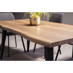 DINING TABLE SET - 5 or 7 PIECES - WOOD / GREY