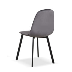 Set of 2 chairs / 33"H / Gray Velvet / Black