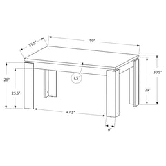 DINING TABLE - 36'X 60' / WHITE