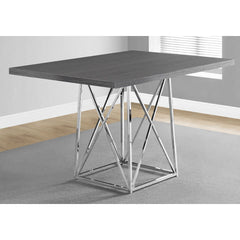 Table A Manger - 36"X 48" / Gris / Metal Chrome