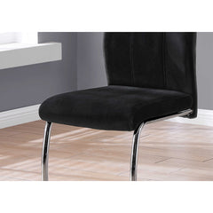 Set of 2 chairs / 39"H / Black Velvet / Chrome