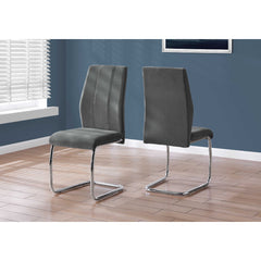 Set of 2 chairs / 39"H / Dark Gray Velvet / Chrome