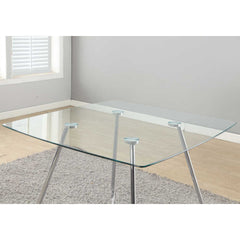DINING TABLE - 40"DIA / CHROME METAL / 8MM TEMPERED GLASS